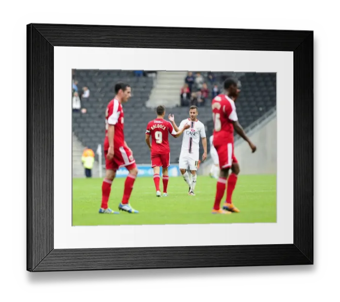 Framed Print : Brothers in Football: Sam and George Baldock Celebrate Together After Milton Keynes Dons vs. Bristol City Framed Print : Brothers in Football: Sam and George Baldock Celebrate Together After Milton Keynes Dons vs. Bristol City