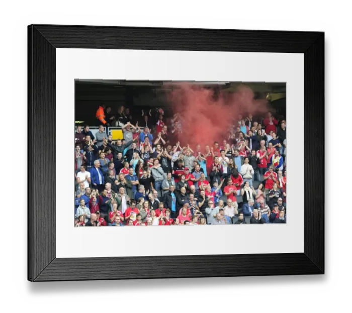 Framed Print : Bristol City Fans Unleash Flair at Milton Keynes Dons Match, 2013 Framed Print : Bristol City Fans Unleash Flair at Milton Keynes Dons Match, 2013