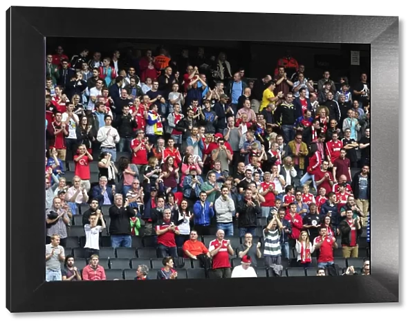 Bristol City Fans in Action at Milton Keynes Dons vs. Bristol City Football Match, Sky Bet League One, 2013
