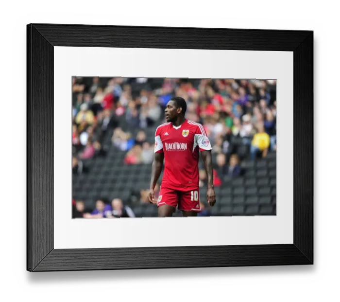 Framed Print : Jay Emmanuel-Thomas of Bristol City in Action Against Milton Keynes Dons, Sky Bet League One, 2013