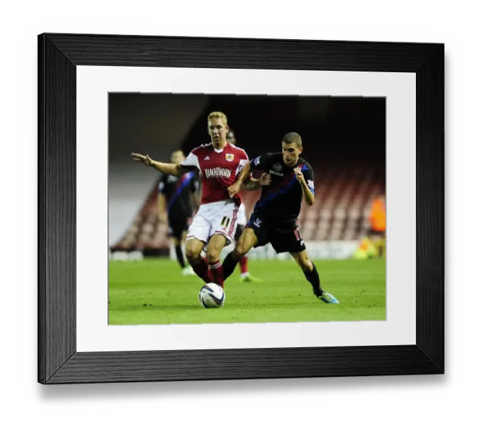 Framed Print : Bristol City vs Crystal Palace: Scott Wagstaff Tackles Glenn Murray