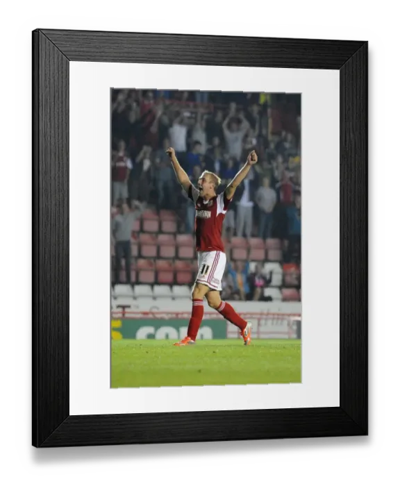 Framed Print : Bristol City's Scott Wagstaff Scores the Winning Goal Against Crystal Palace in the Capital One Cup