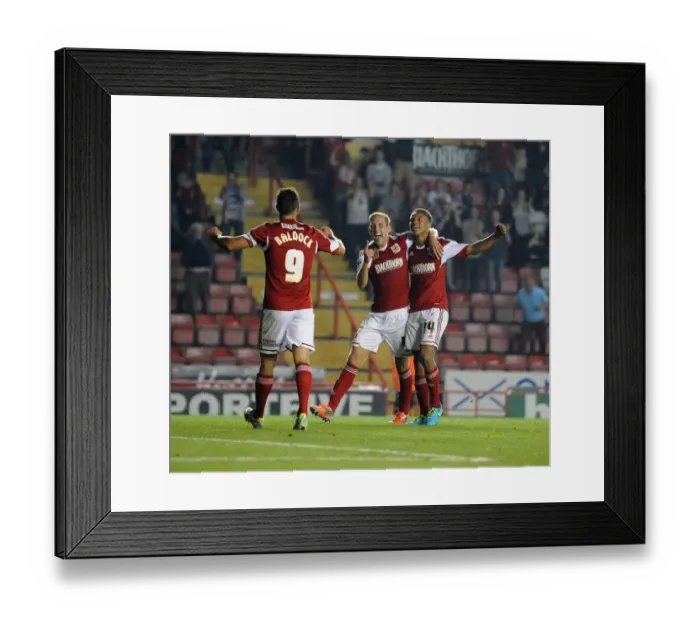 Framed Print : Bristol City Celebrates Scott Wagstaff's Goal Against Crystal Palace in 2013