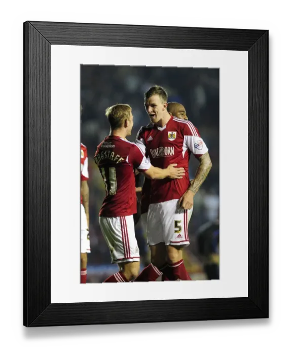 Framed Print : Bristol City's Scott Wagstaff and Aden Flint Celebrate Goal vs Crystal Palace, Ashton Gate, 2013 Framed Print : Bristol City's Scott Wagstaff and Aden Flint Celebrate Goal vs Crystal Palace, Ashton Gate, 2013