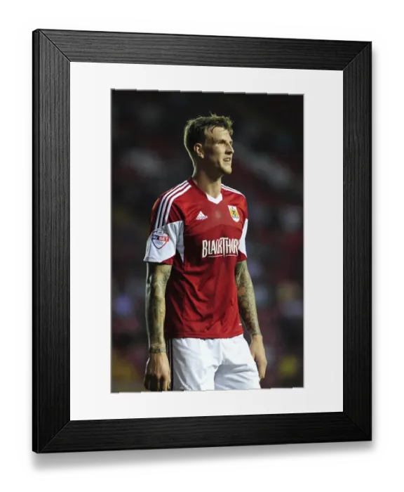 Framed Print : Aden Flint of Bristol City Faces Off Against Crystal Palace in Capital One Cup Match, 2013 Framed Print : Aden Flint of Bristol City Faces Off Against Crystal Palace in Capital One Cup Match, 2013