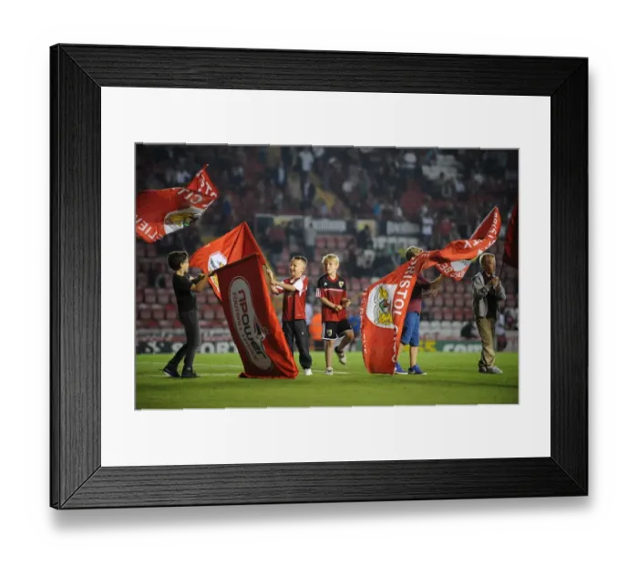 Framed Print : Bristol City vs. Crystal Palace: Flag Bearers at Ashton Gate, Capital One Cup 2013 Framed Print : Bristol City vs. Crystal Palace: Flag Bearers at Ashton Gate, Capital One Cup 2013
