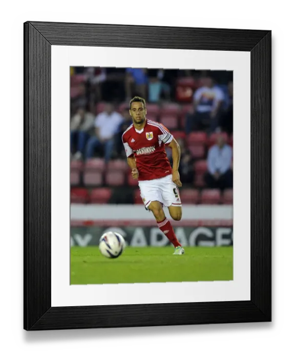 Framed Print : Bristol City's Sam Baldock Scores Against Crystal Palace in Capital One Cup, 2013
