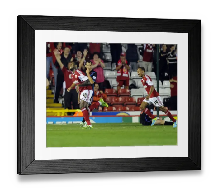 Framed Print : Bristol City's Jay Emmanuel-Thomas Celebrates Goal Against Crystal Palace in 2013 Capital One Cup Framed Print : Bristol City's Jay Emmanuel-Thomas Celebrates Goal Against Crystal Palace in 2013 Capital One Cup