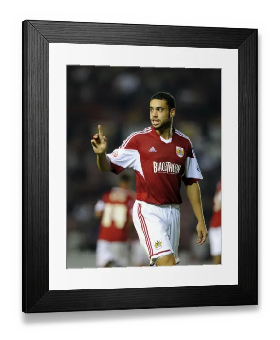 Framed Print : Bristol City's Derrick Williams in Action Against Crystal Palace, Capital One Cup 2013