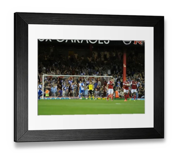 Framed Print : Bristol Derby: Dejected City Players vs. Celebrating Rovers Fans (Johnstone Paint Trophy 2013) Framed Print : Bristol Derby: Dejected City Players vs. Celebrating Rovers Fans (Johnstone Paint Trophy 2013)