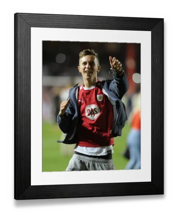 Framed Print : Bristol Derby: Ecstatic Bristol City Fan Celebrates Victory over Bristol Rovers Framed Print : Bristol Derby: Ecstatic Bristol City Fan Celebrates Victory over Bristol Rovers