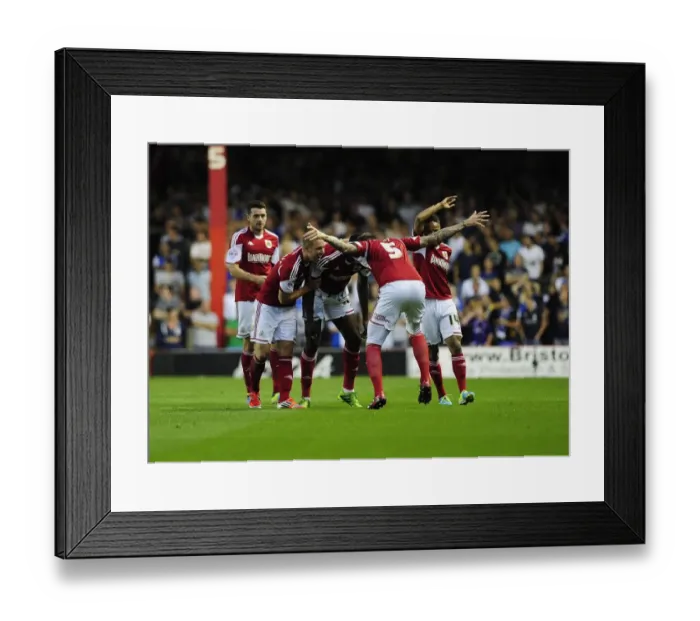 Framed Print : Bristol Derby: Jay Emmanuel-Thomas Scores for Bristol City in Johnstone Paint Trophy Match against Bristol Rovers