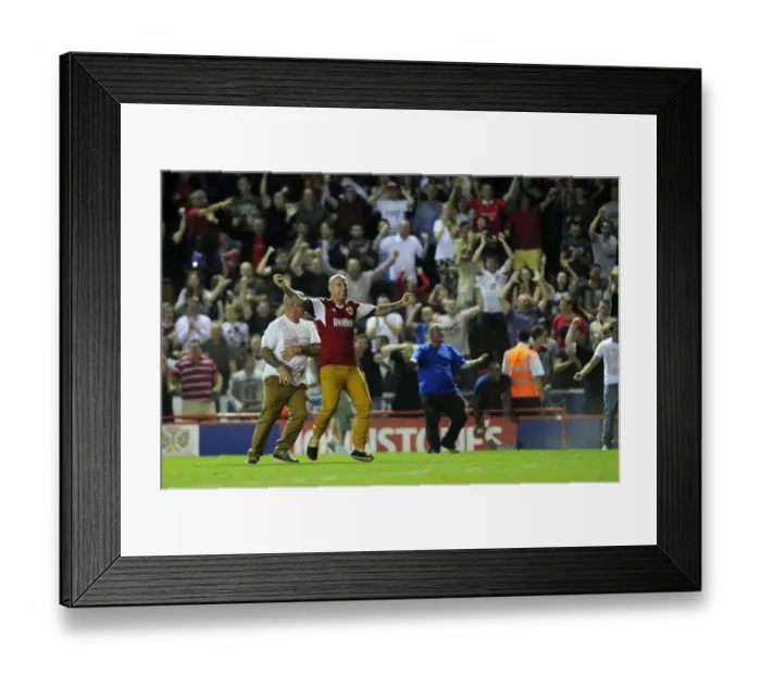 Framed Print : Bristol Derby: Euphoric Bristol City Fans Invade Ashton Gate After Win Against Bristol Rovers (September 4, 2013) Framed Print : Bristol Derby: Euphoric Bristol City Fans Invade Ashton Gate After Win Against Bristol Rovers (September 4, 2013)