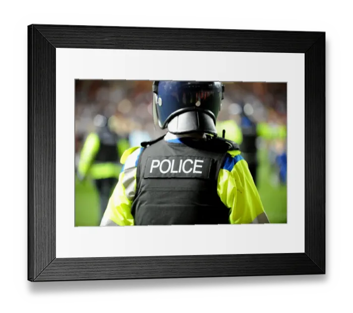 Framed Print : Bristol Derby Clash: Police Intervene as Fans Invade Pitch in Johnstone Paint Trophy Match (Bristol City V Bristol Rovers) Framed Print : Bristol Derby Clash: Police Intervene as Fans Invade Pitch in Johnstone Paint Trophy Match (Bristol City V Bristol Rovers)