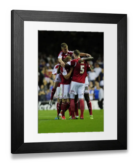 Framed Print : Bristol Derby: Jay Emmanuel-Thomas Scores the Winning Goal for Bristol City against Bristol Rovers (September 4, 2013)