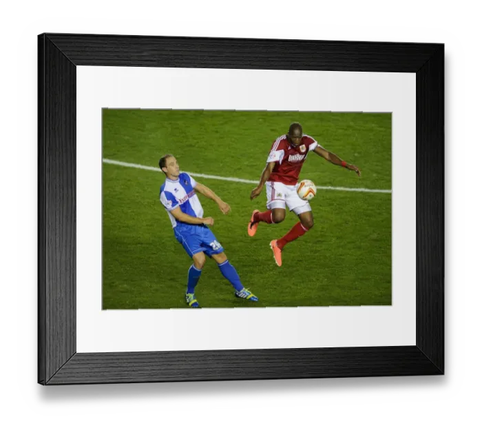 Framed Print : Bristol Derby: Marlon Harewood Takes the Ball from Mark McChrystal in Johnstones Paint Trophy Match