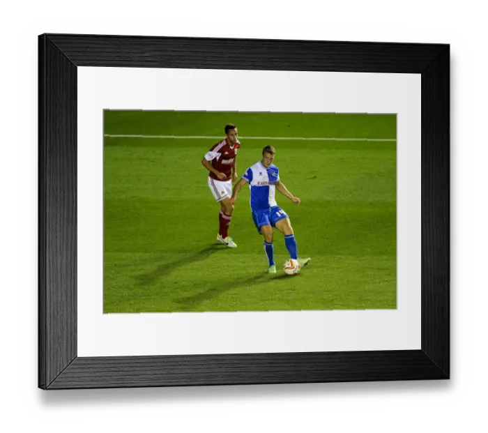 Framed Print : Bristol Derby: Intense Moment from the Johnstones Paint Trophy First Round Match between Bristol City and Bristol Rovers (September 2013)