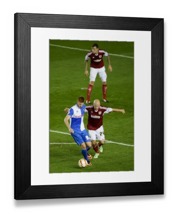 Framed Print : Bristol Derby: Intense Battle for the Ball - Harrold vs. O'Connor Framed Print : Bristol Derby: Intense Battle for the Ball - Harrold vs. O'Connor