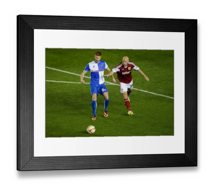 Framed Print : Bristol Derby: Intense Rivalry - Harrold vs O'Connor, Bristol City vs Bristol Rovers (Johnstone's Paint Trophy 1st Round) Framed Print : Bristol Derby: Intense Rivalry - Harrold vs O'Connor, Bristol City vs Bristol Rovers (Johnstone's Paint Trophy 1st Round)