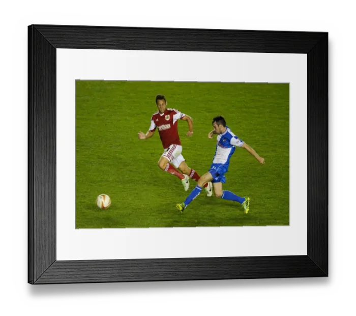 Framed Print : Bristol Derby: Intense Moment as Baldock Challenges Smith in Johnstones Paint Trophy Match Framed Print : Bristol Derby: Intense Moment as Baldock Challenges Smith in Johnstones Paint Trophy Match