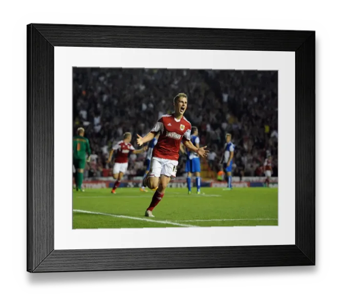 Framed Print : Joe Bryan's Goal: Bristol City Takes 2-1 Lead over Bristol Rovers in Johnstone Paint Trophy Derby