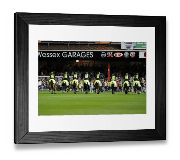 Framed Print : Bristol Derby: Police Intervene to Prevent Fan Clashes between Bristol City and Bristol Rovers (September 4, 2013)