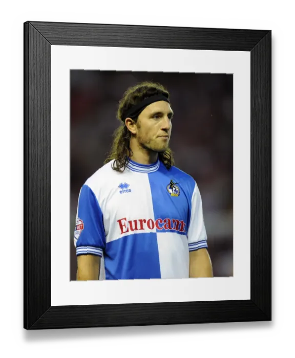 Framed Print : Bristol Derby: Fierce Rivalry - John-Joe OToole of Bristol Rovers and Opponent in Johnstone's Paint Trophy First Round at Ashton Gate (September 4, 2013)