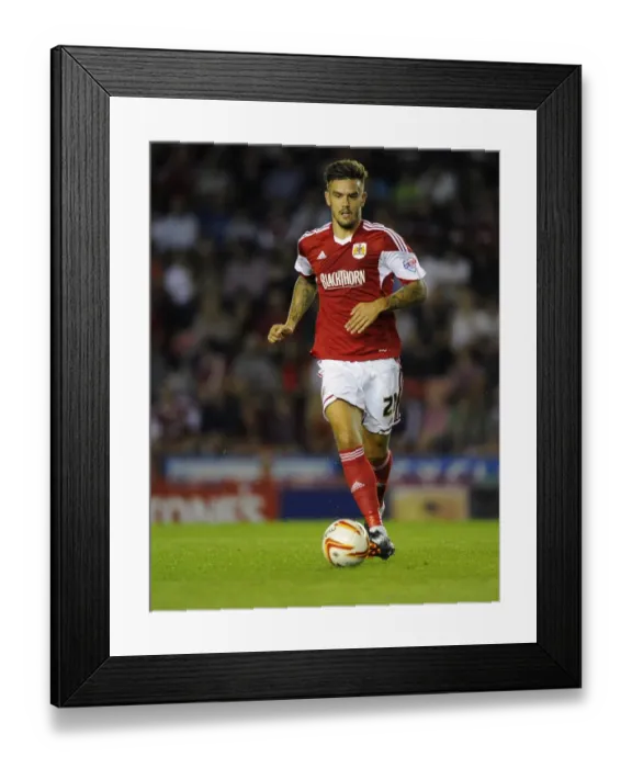 Framed Print : Bristol Derby: Marlon Pack of Bristol City Faces Off Against Bristol Rovers in Johnstone's Paint Trophy First Round