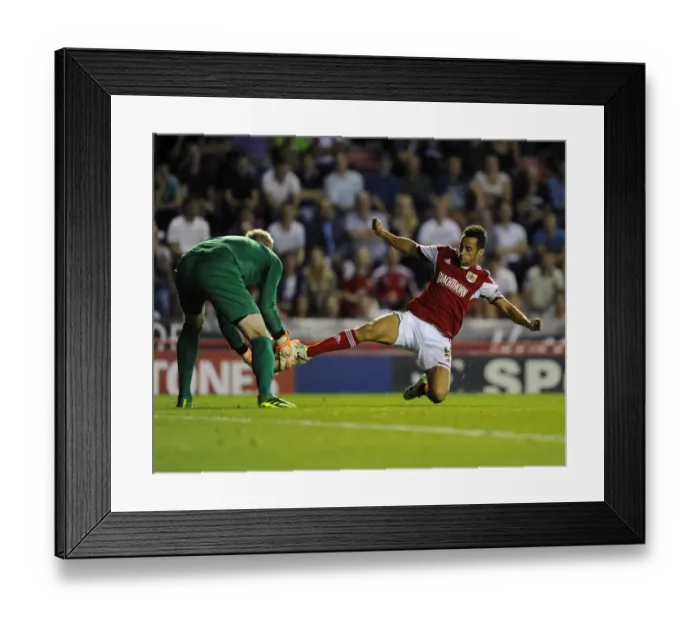 Framed Print : Bristol Derby: Mildenhall Denies Baldock in Johnstone's Paint Trophy Clash at Ashton Gate Framed Print : Bristol Derby: Mildenhall Denies Baldock in Johnstone's Paint Trophy Clash at Ashton Gate