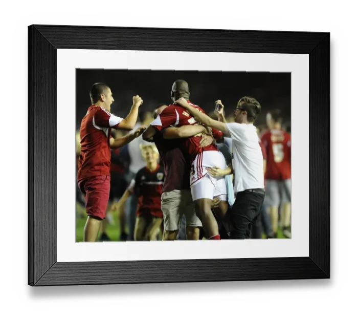 Framed Print : Bristol Derby: Marlon Harewood's Goal, Bristol City Celebrates Victory over Bristol Rovers (September 4, 2013)