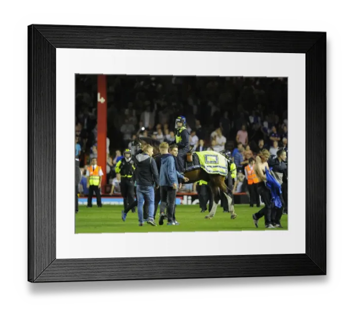 Framed Print : Bristol Derby: Fans Euphoria Halted by Police as They Rush the Pitch Framed Print : Bristol Derby: Fans Euphoria Halted by Police as They Rush the Pitch