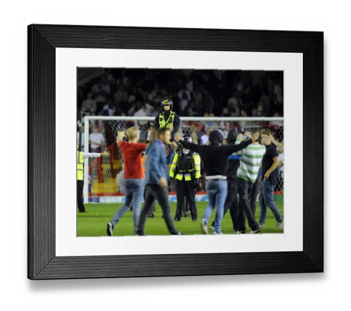 Framed Print : Bristol Derby: Fans Euphoria Halted by Police at Ashton Gate (Johnstone Paint Trophy 1st Round)