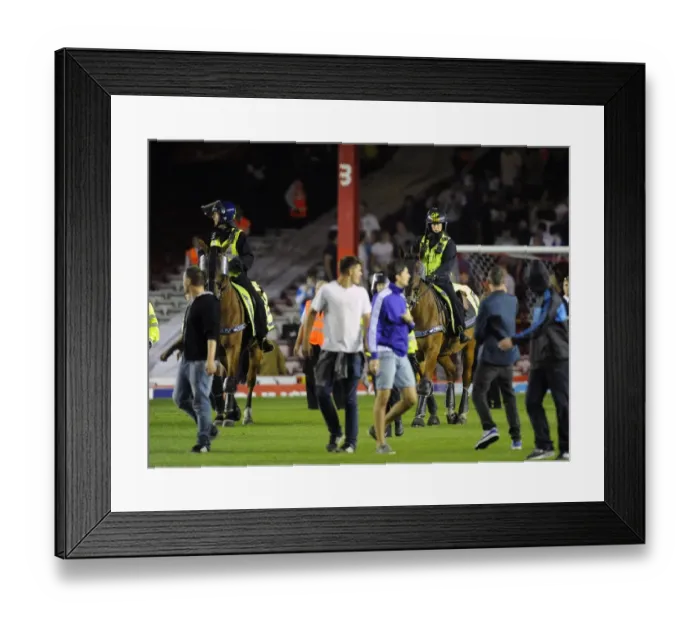 Framed Print : Bristol Derby: Fans Euphoria Halted by Police Horses Framed Print : Bristol Derby: Fans Euphoria Halted by Police Horses