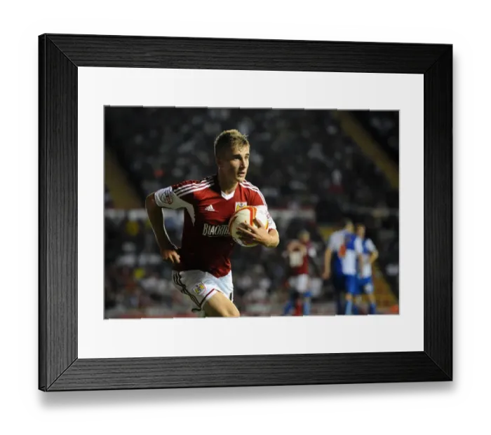 Framed Print : Bristol Derby: Joe Bryan Faces Off Against Bristol Rovers in Johnstone's Paint Trophy Framed Print : Bristol Derby: Joe Bryan Faces Off Against Bristol Rovers in Johnstone's Paint Trophy