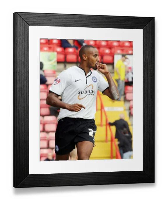 Framed Print : Tyronne Barnett's Thrilling Goal Celebration: A Football Moment at Ashton Gate