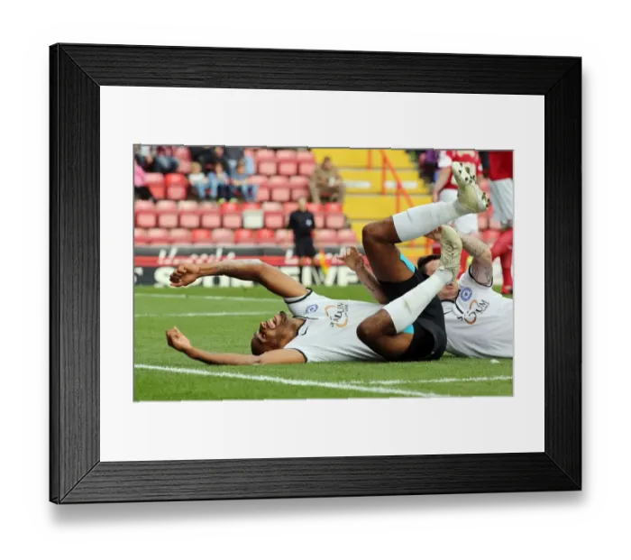 Framed Print : Tyrone Barnett's Thrilling Goal Celebration: A Football Moment at Ashton Gate (September 14, 2013) Framed Print : Tyrone Barnett's Thrilling Goal Celebration: A Football Moment at Ashton Gate (September 14, 2013)