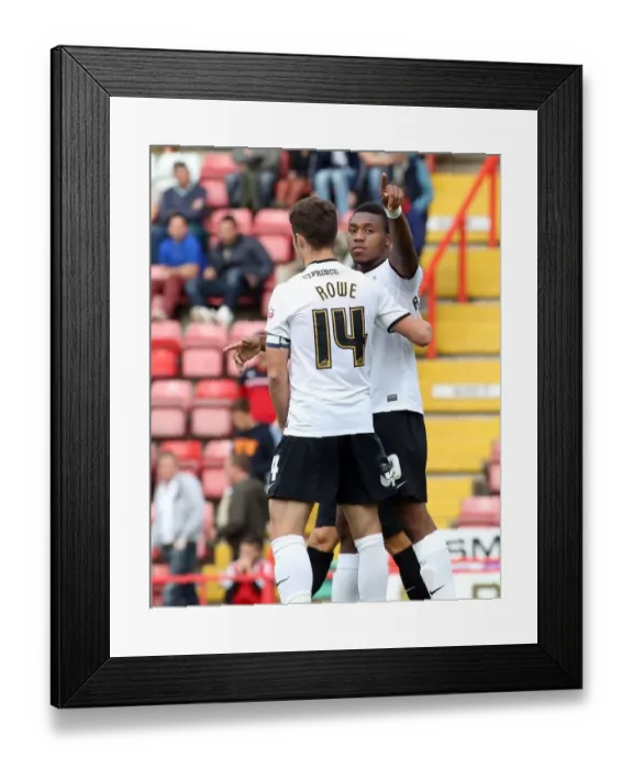 Framed Print : Thrilling Goal Celebration: Britt Assombalonga Lights Up Ashton Gate for Bristol City vs Peterborough United Framed Print : Thrilling Goal Celebration: Britt Assombalonga Lights Up Ashton Gate for Bristol City vs Peterborough United
