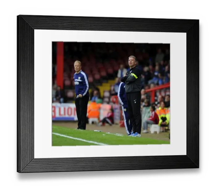 Framed Print : Ferguson vs O'Driscoll: A Head-to-Head Battle at Ashton Gate - Bristol City vs Peterborough United Framed Print : Ferguson vs O'Driscoll: A Head-to-Head Battle at Ashton Gate - Bristol City vs Peterborough United
