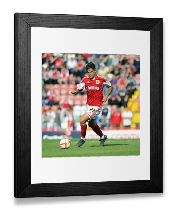 Framed Print : Marlon Pack in Action: Bristol City vs Peterborough United, Sky Bet League One Rivalry at Ashton Gate, September 14, 2013