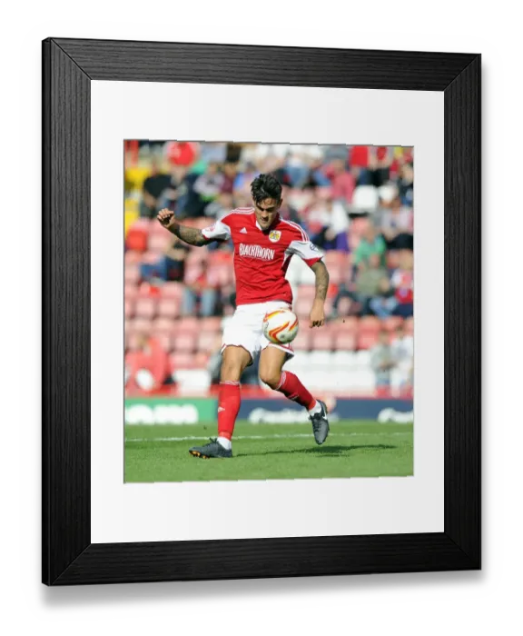 Framed Print : Marlon Pack in Action: Bristol City vs Peterborough United, Sky Bet League One Rivalry at Ashton Gate, September 14, 2013