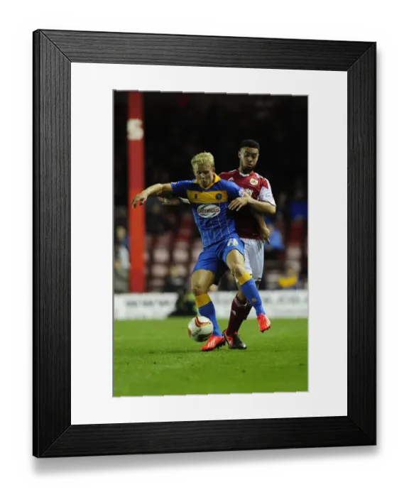 Framed Print : A Tense Battle: Derrick Williams vs Curtis Main - Bristol City vs Shrewsbury Town, Sky Bet League One