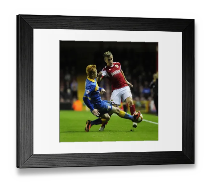Framed Print : Intense Rivalry: Joe Bryan vs. Ryan Woods - A Football Showdown at Ashton Gate Framed Print : Intense Rivalry: Joe Bryan vs. Ryan Woods - A Football Showdown at Ashton Gate