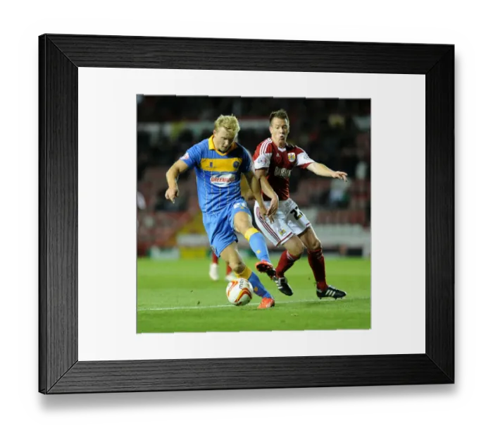 Framed Print : Battling for Possession: Curtis Main vs. Bristol City Defender, Ashton Gate, 2013 Framed Print : Battling for Possession: Curtis Main vs. Bristol City Defender, Ashton Gate, 2013