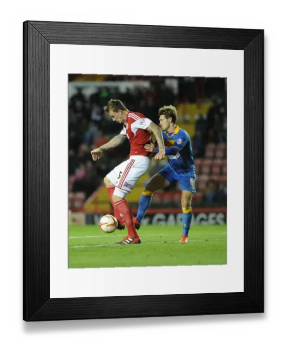 Framed Print : Aden Flint Shields Ball from Tom Bradshaw in Bristol City vs Shrewsbury Town Football Match, September 13, 2013 Framed Print : Aden Flint Shields Ball from Tom Bradshaw in Bristol City vs Shrewsbury Town Football Match, September 13, 2013