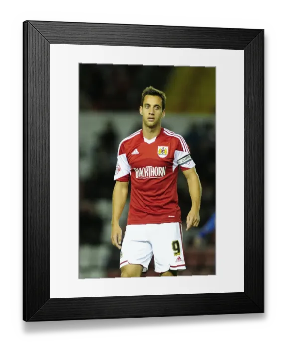 Framed Print : Bristol City's Sam Baldock Scores Thrilling Goal: Sky Bet League One Drama at Ashton Gate vs. Shrewsbury Town (September 17, 2013)