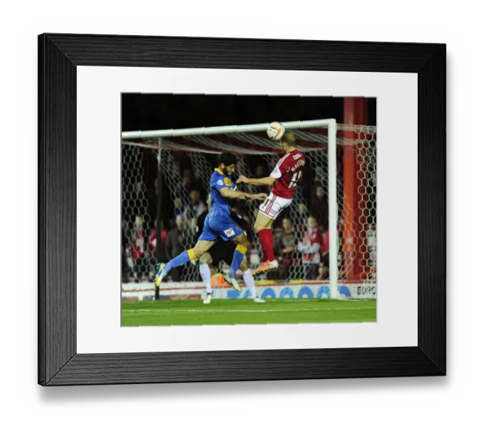 Framed Print : Scott Wagstaff's Dramatic Headed Goal for Bristol City vs Shrewsbury Town, Sky Bet League One