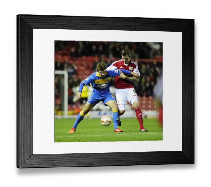 Framed Print : Intense Rivalry: Aden Flint vs Tom Bradshaw - Battle for Ball Possession, September 13, 2013 - Bristol City vs Shrewsbury Town Framed Print : Intense Rivalry: Aden Flint vs Tom Bradshaw - Battle for Ball Possession, September 13, 2013 - Bristol City vs Shrewsbury Town