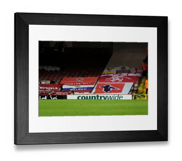 Framed Print : Bristol City Fans Waving Flags in the Wedlock Stand during Bristol City vs Shrewsbury Town Match at Ashton Gate, 2013 Framed Print : Bristol City Fans Waving Flags in the Wedlock Stand during Bristol City vs Shrewsbury Town Match at Ashton Gate, 2013