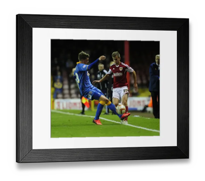 Framed Print : Intense Rivalry: Joe Bryan vs. Adam Reach Battle on the Pitch - Bristol City vs. Shrewsbury Town, Football League One Framed Print : Intense Rivalry: Joe Bryan vs. Adam Reach Battle on the Pitch - Bristol City vs. Shrewsbury Town, Football League One