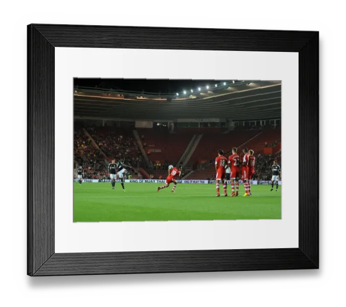 Framed Print : Bristol City's Free Kick Thwarted by Tadanari Lee of Southampton - Football Rivalry at St Mary's Stadium